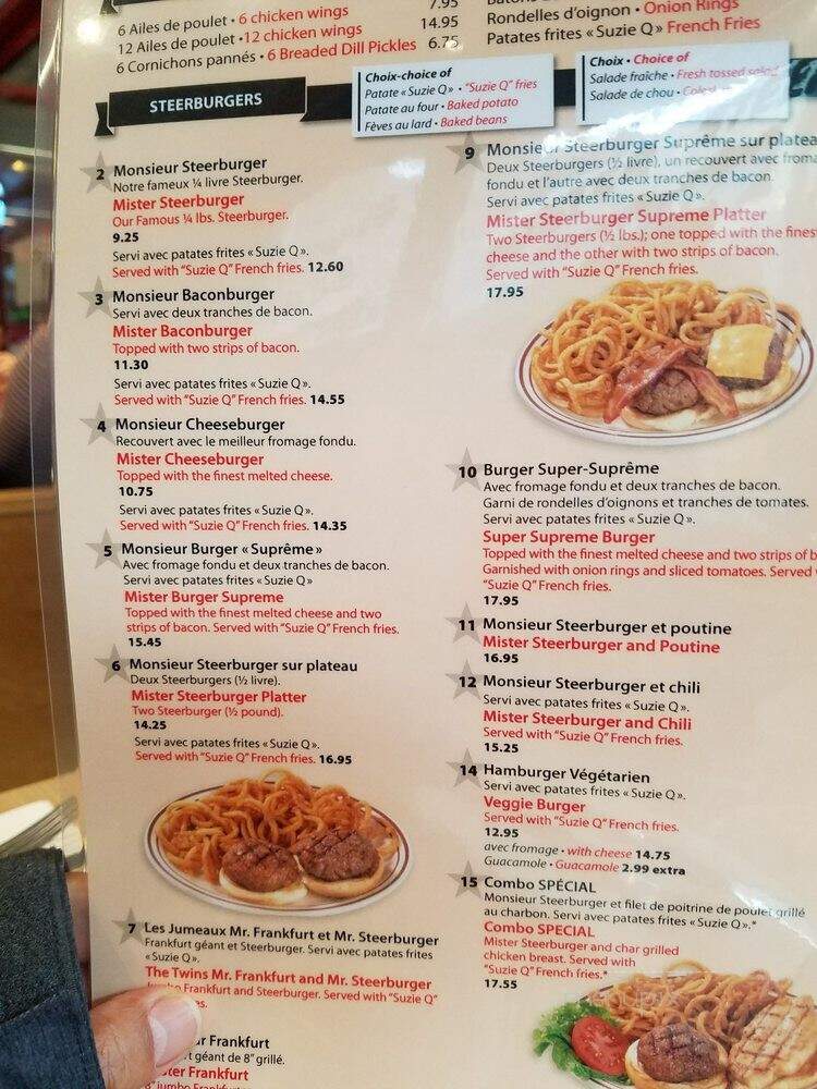 Mister Steer Restaurant - Montreal, QC menu_pic