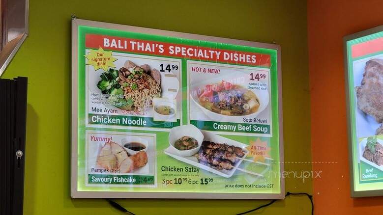 Bali Thai - Vancouver, BC menu_pic