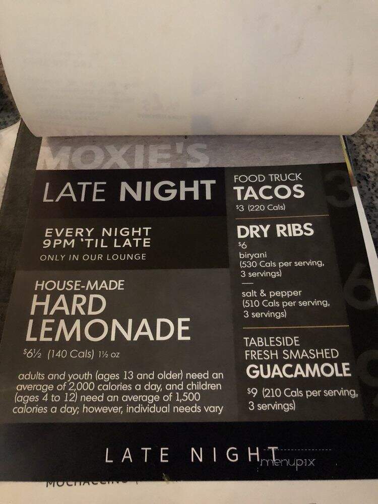 Moxie's Classic Grill - Toronto, ON menu_pic