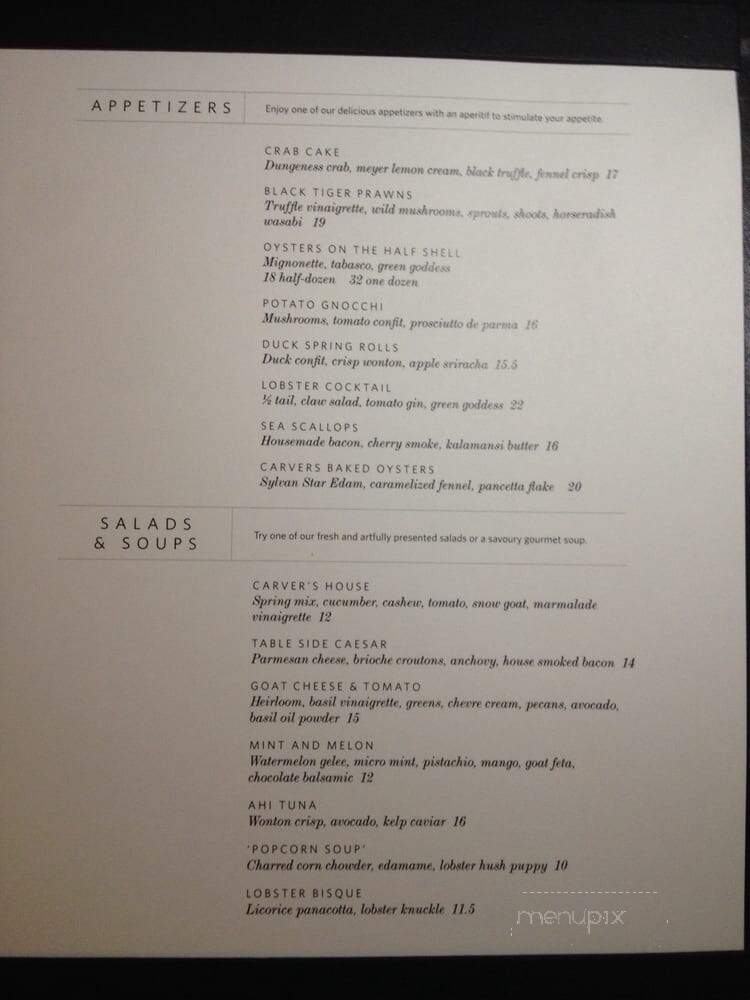 Carver's Steakhouse - Calgary, AB menu_pic