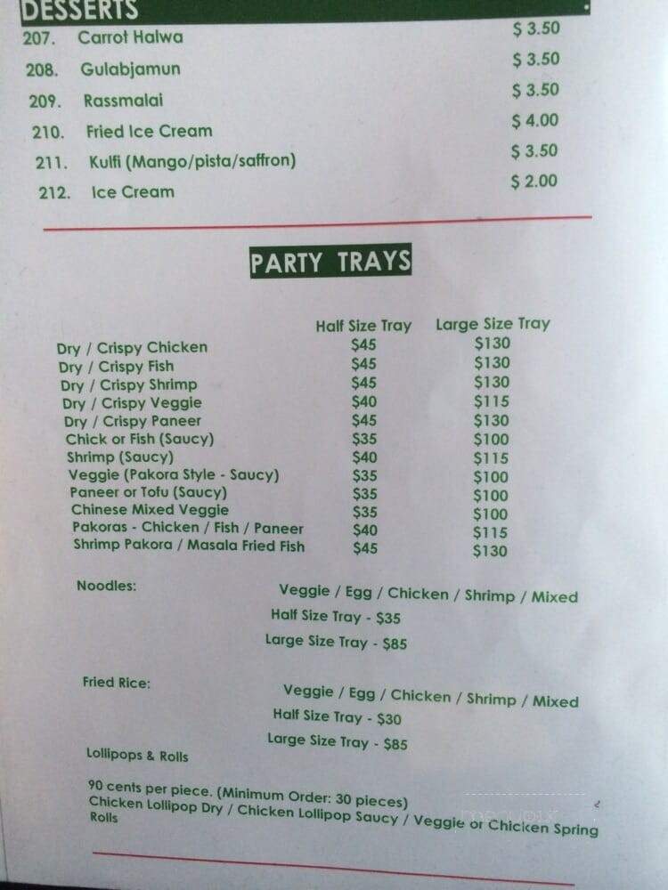 Everest Indian Cuisine - Toronto, ON menu_pic