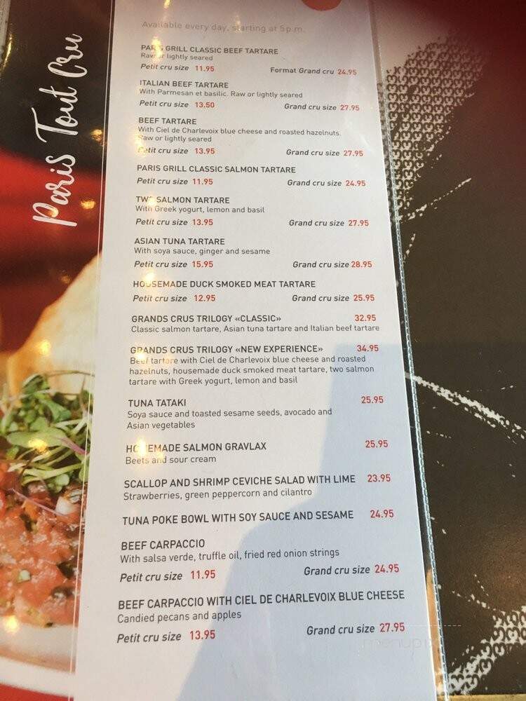 Paris Grill - Quebec, QC menu_pic