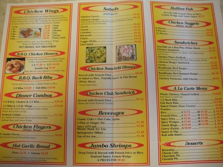 The Chicken Place - North York, ON menu_pic