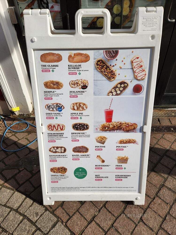 Beaver Tails Pastry - Toronto, ON menu_pic