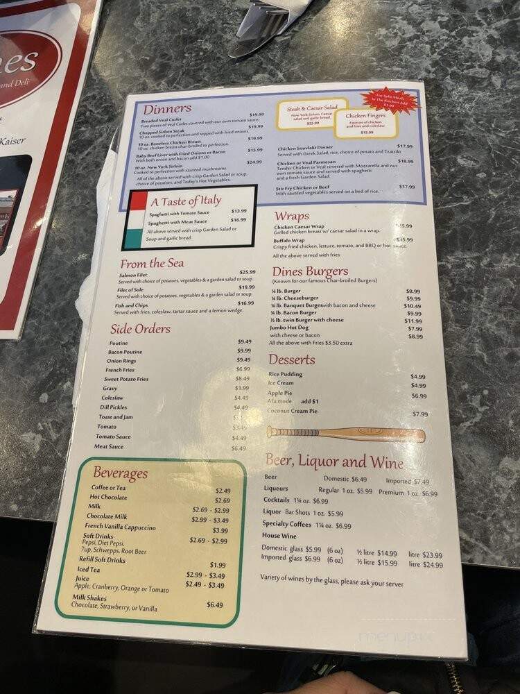 Dines Family Restaurant - Oshawa, ON menu_pic