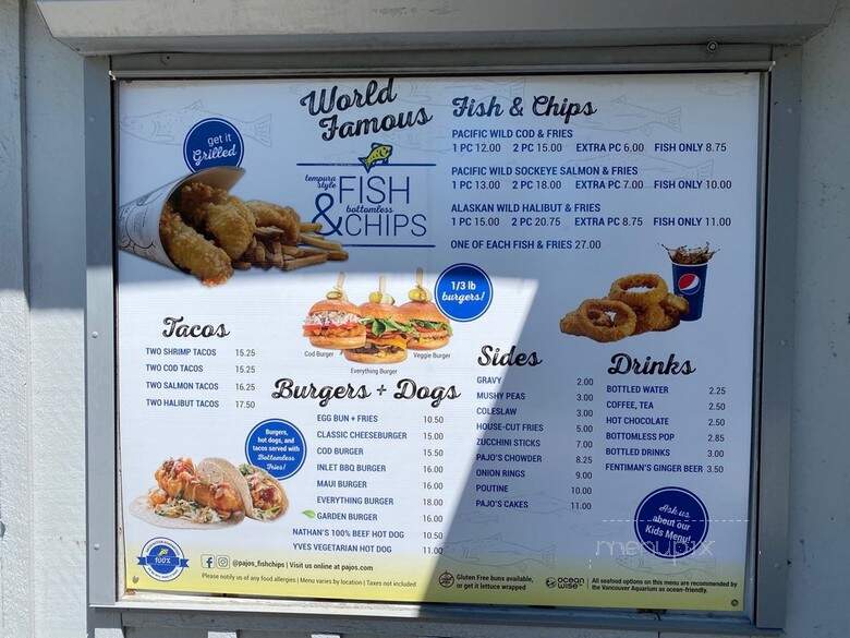 Pajo's Fish & Chips - Richmond, BC menu_pic