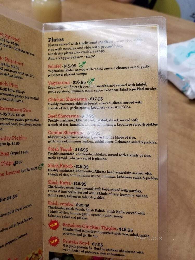 La Shish Taouk Inc - Edmonton, AB menu_pic