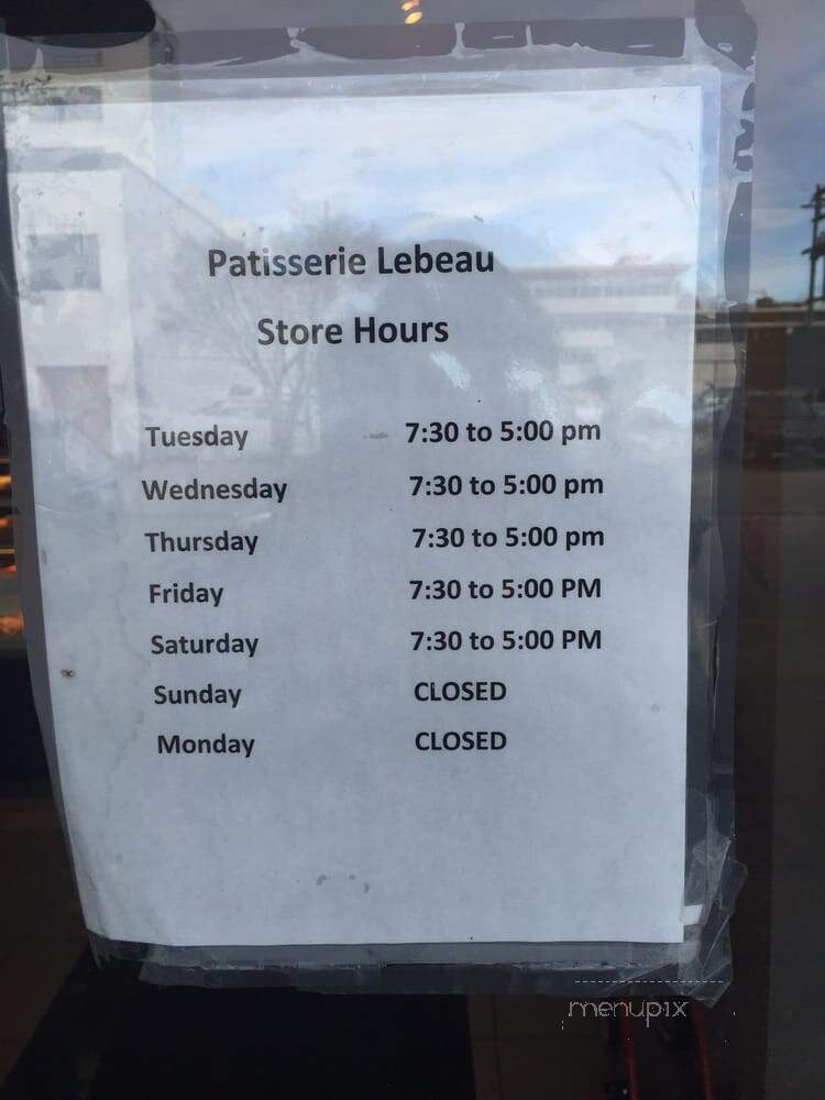 Patisserie Lebeau - Vancouver, BC menu_pic