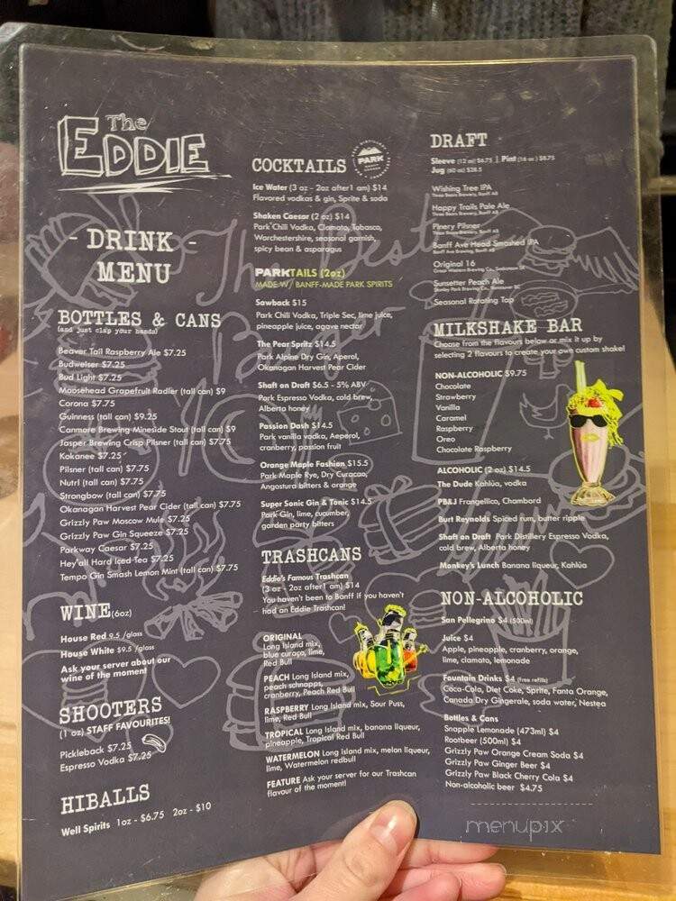 The Eddie Burger & Bar - Banff, AB menu_pic