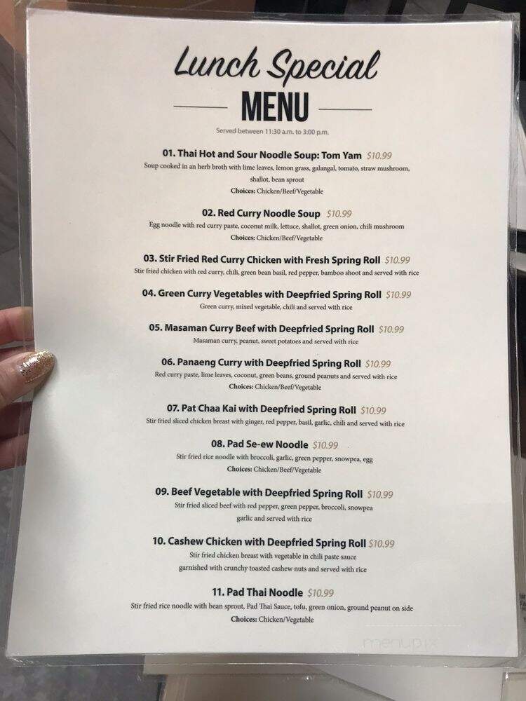 Talay Thai Restaurant - Halifax, NS menu_pic
