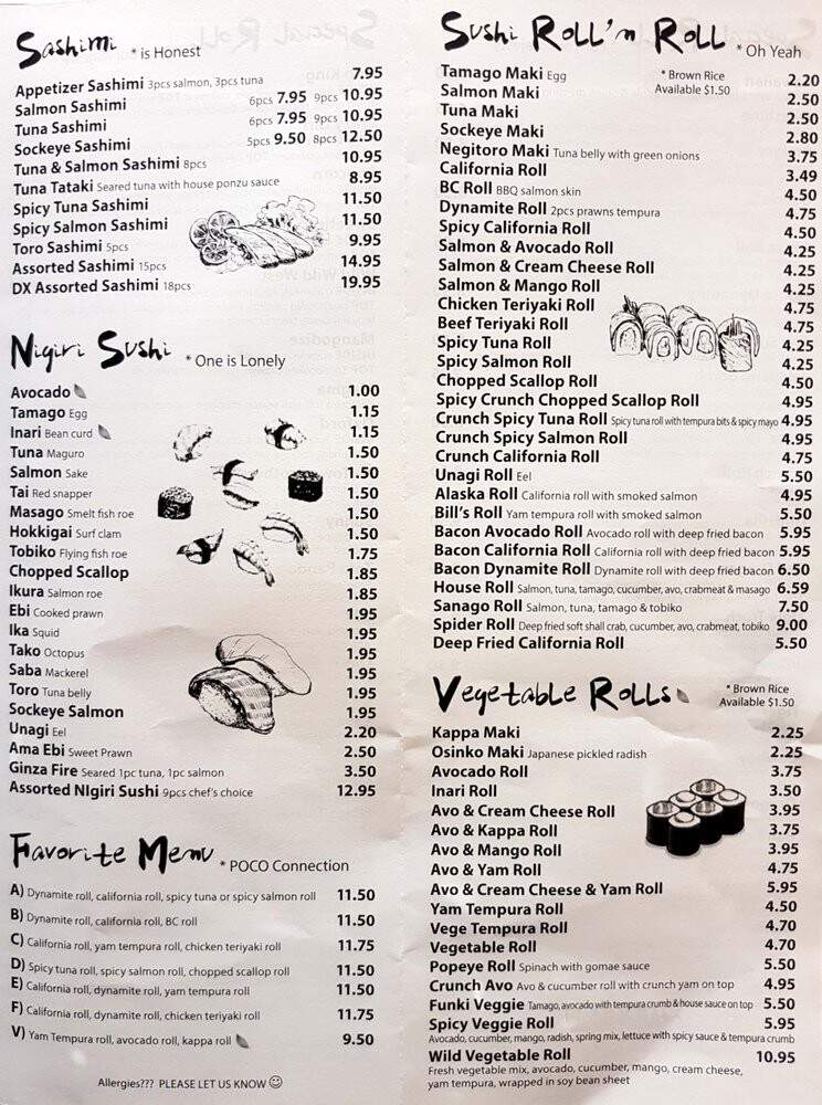Ginza Restaurant - Port Coquitlam, BC menu_pic