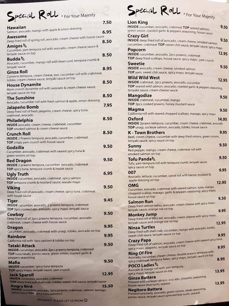 Ginza Restaurant - Port Coquitlam, BC menu_pic