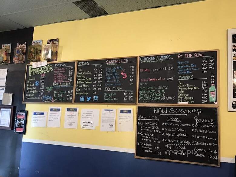 Fresco's Fish & Chips - Toronto, ON menu_pic