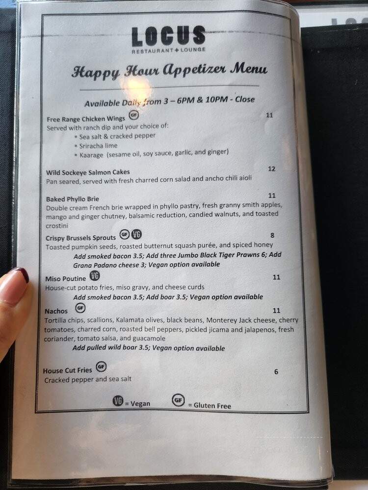 Locus - Vancouver, BC menu_pic