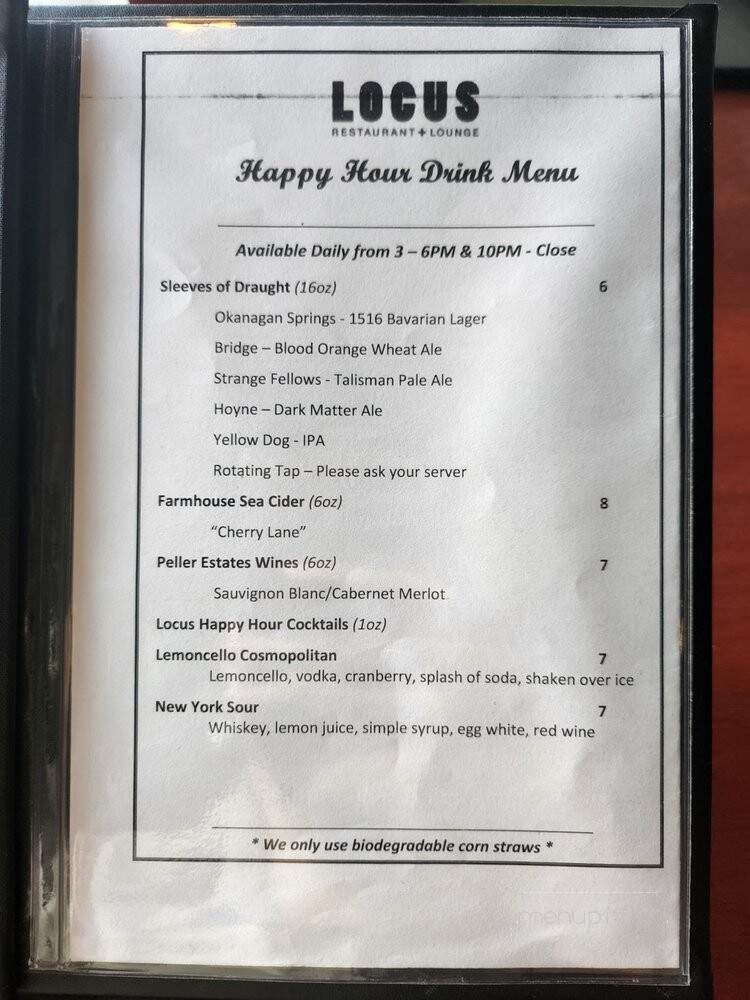 Locus - Vancouver, BC menu_pic