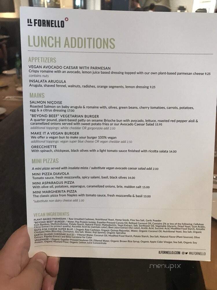 Il Fornello Restaurant - Toronto, ON menu_pic