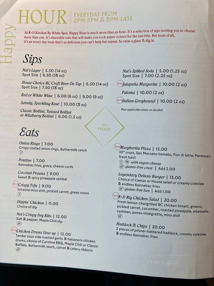 White Spot Restaurant - Burnaby, BC menu_pic