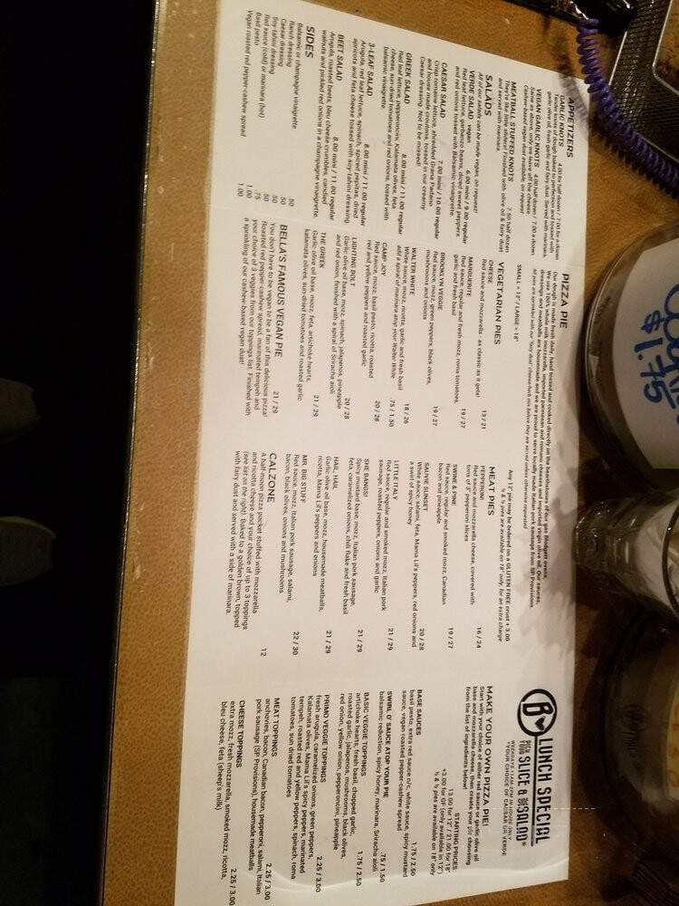 Bella Pizza - Vancouver, BC menu_pic