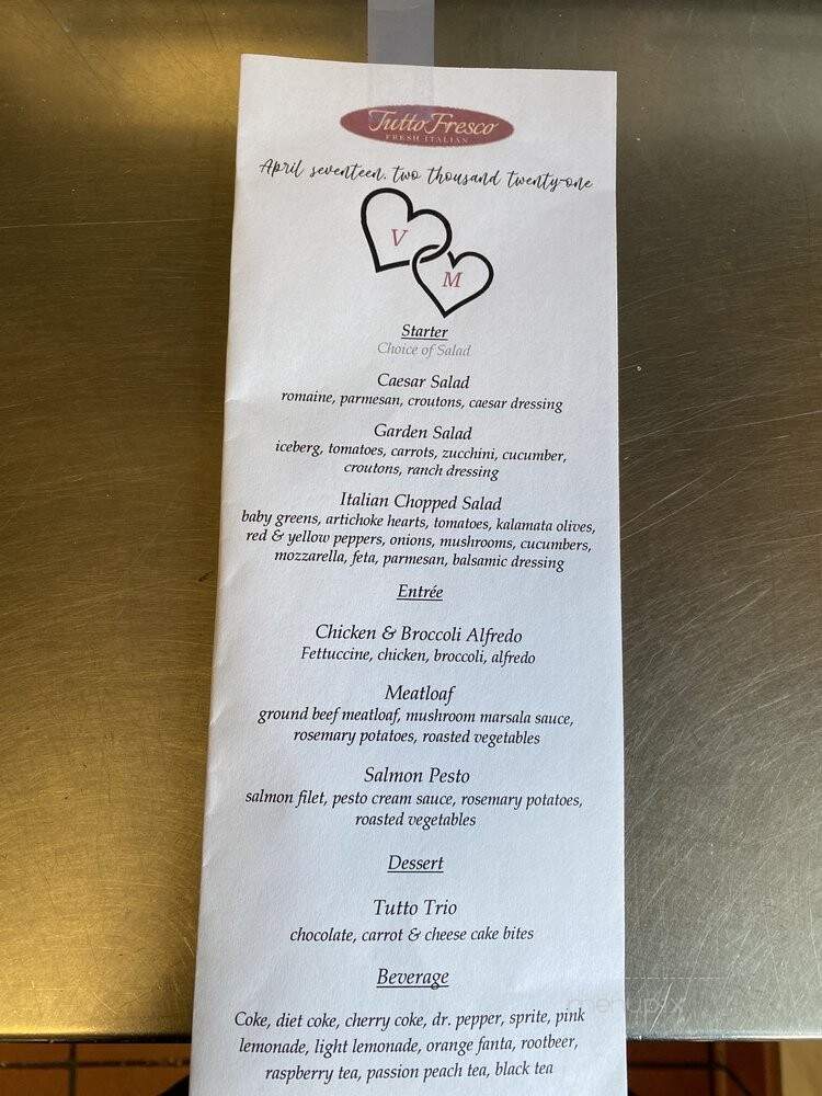 Tutto-Fresco Ristorante - Etobicoke, ON menu_pic
