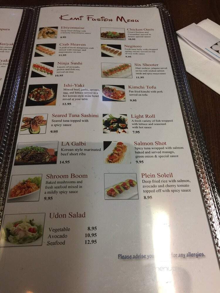 Kami Japanese - Surrey, BC menu_pic