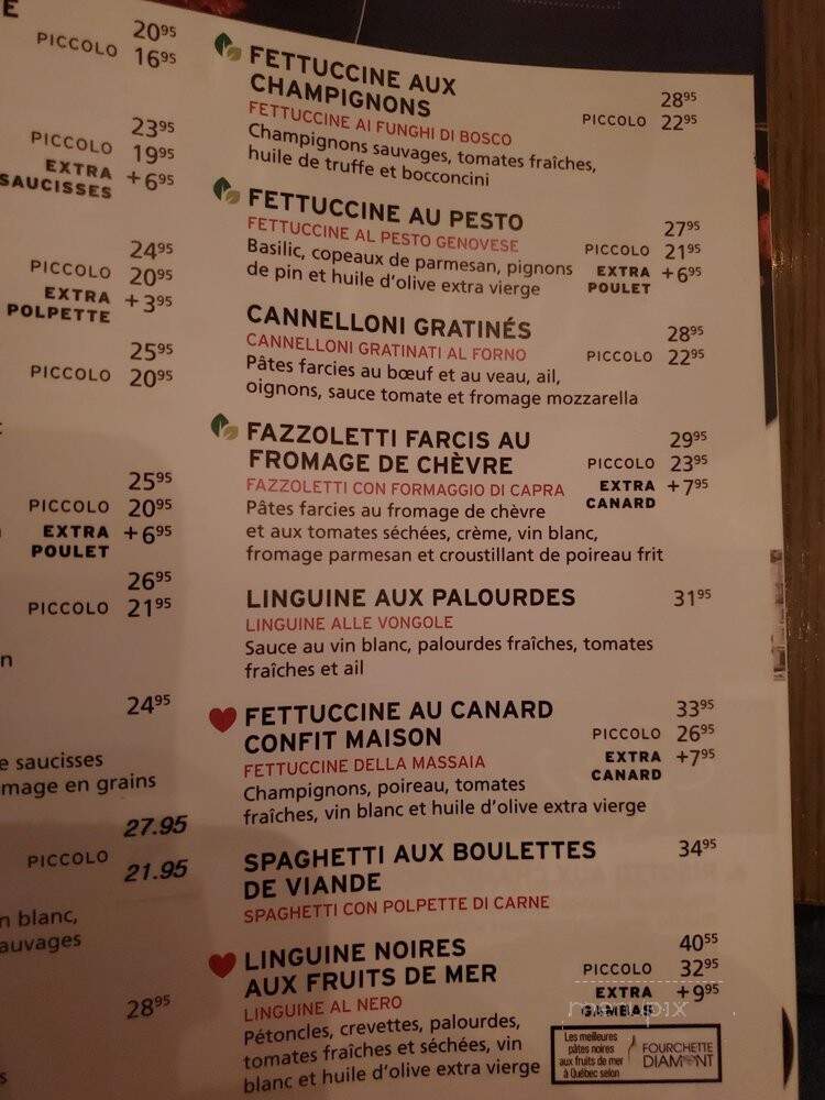 Portofino Bistro - Quebec, QC menu_pic