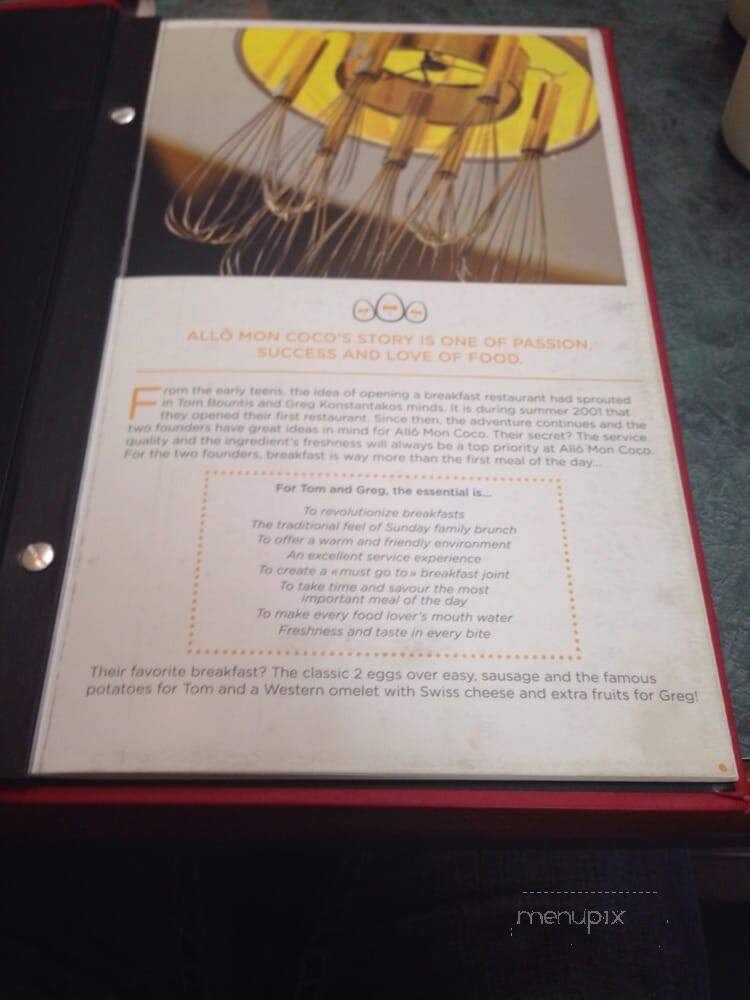 Allo! Mon Coco - Laval, QC menu_pic