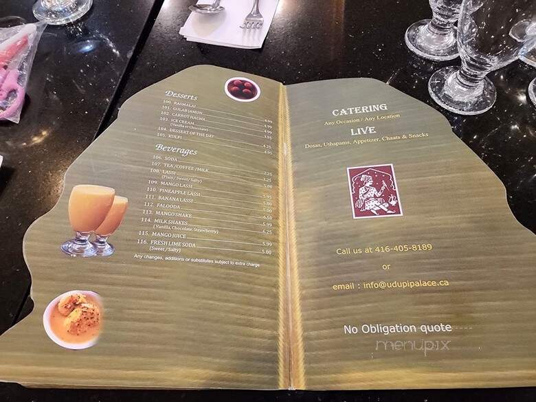 Udupi Palace - Toronto, ON menu_pic