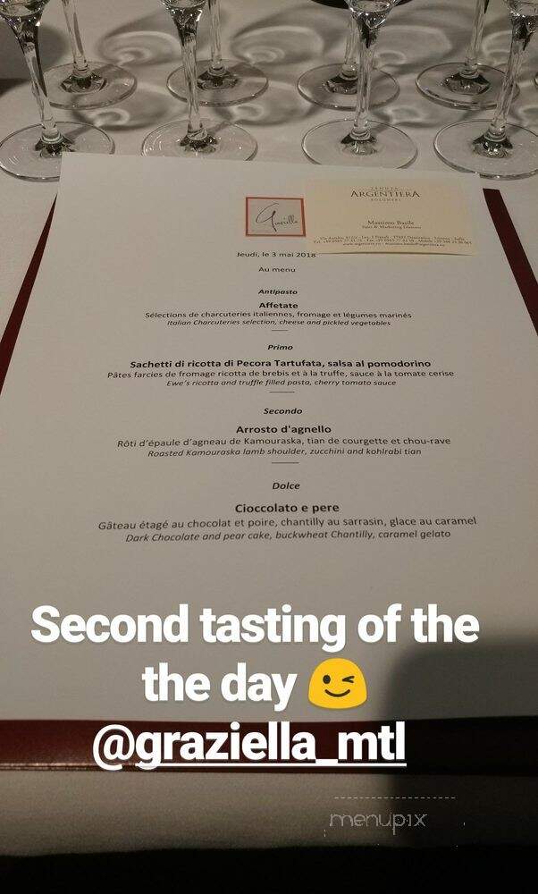 Restaurant Graziella - Montreal, QC menu_pic