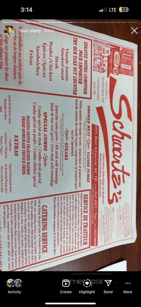 Schwartzs Restaurant - Montreal, QC menu_pic