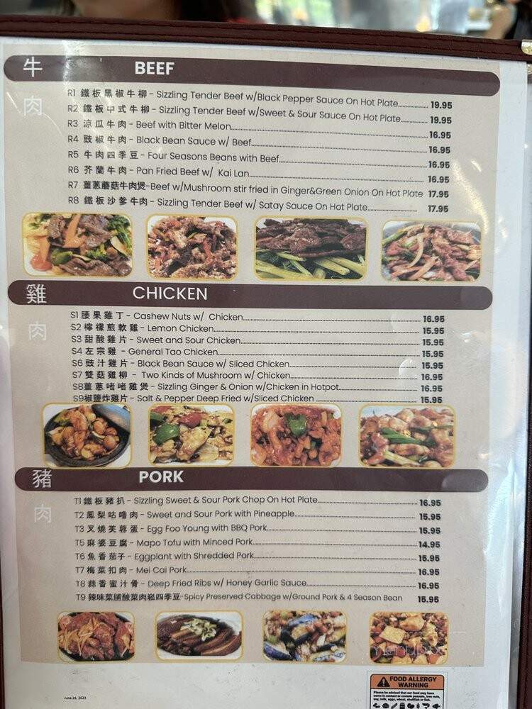 Goldstone Noodle Restaurant - Toronto, ON menu_pic