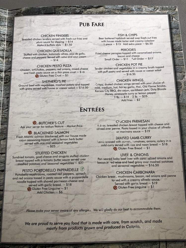 Jester's Court Pub & Eatery - Scugog, ON menu_pic