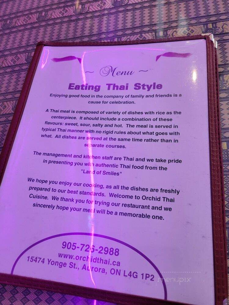 Orchid Thai - Aurora, ON menu_pic