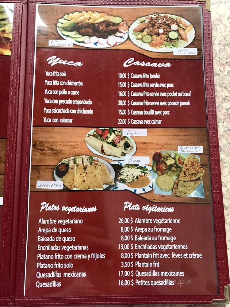 Restaurant Pupuseria Cabanas - Montreal, QC menu_pic