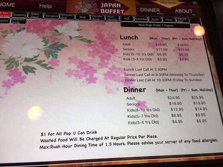 168 Sushi Buffet - Brampton, ON menu_pic