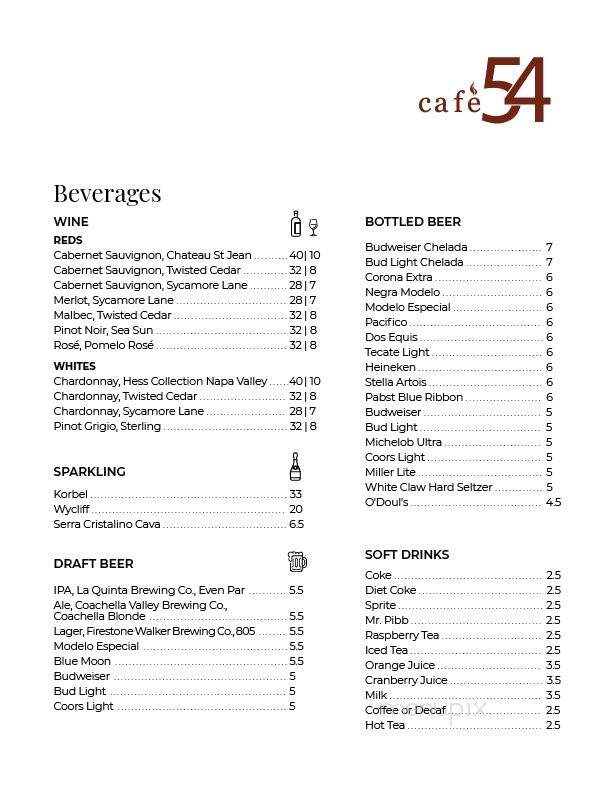 Cafe 54 - Brantford, ON menu_pic