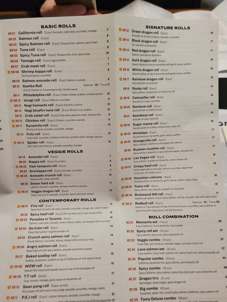 Tomo Japanese Restaurant - Richmond Hill, ON menu_pic