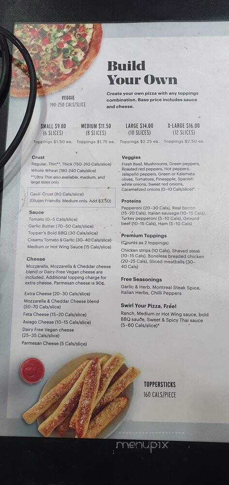 Topper's Pizza - Newmarket, ON menu_pic