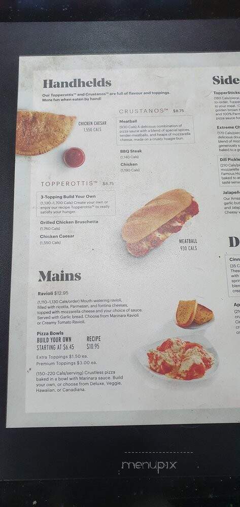 Topper's Pizza - Newmarket, ON menu_pic