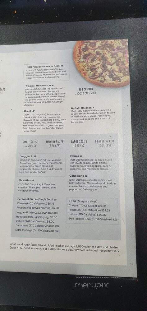 Topper's Pizza - Newmarket, ON menu_pic