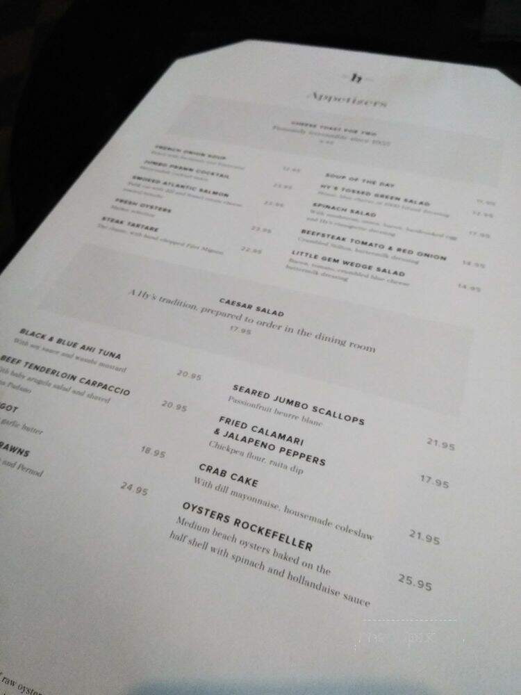 Hy's Steakhouse & Cocktail Bar - Toronto, ON menu_pic