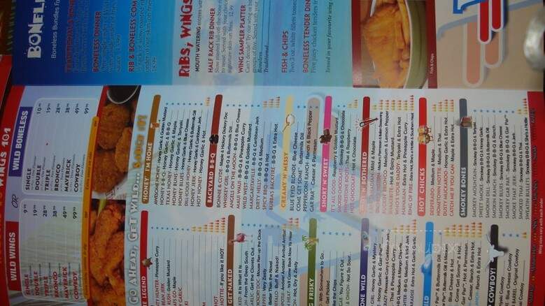 Wild Wing - Edmonton, AB menu_pic