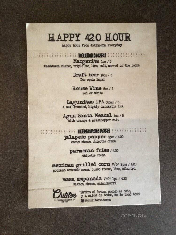 Los Chilitos Taco and Tequila House - Calgary, AB menu_pic
