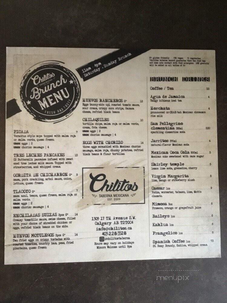 Los Chilitos Taco and Tequila House - Calgary, AB menu_pic
