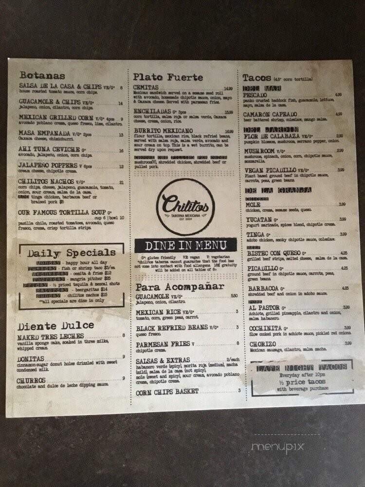 Los Chilitos Taco and Tequila House - Calgary, AB menu_pic