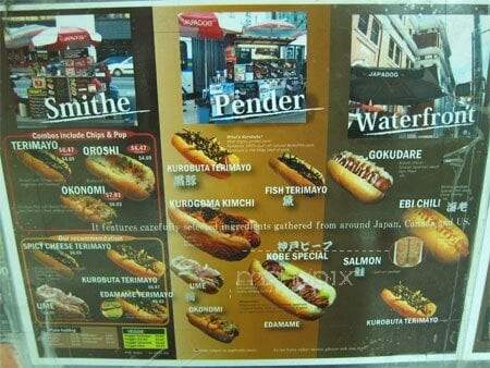 Japadog - Vancouver, BC menu_pic
