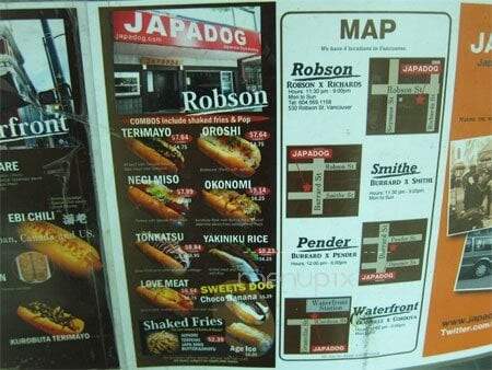 Japadog - Vancouver, BC menu_pic