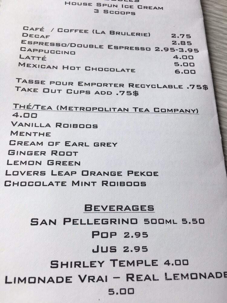 Le Hibou - Wakefield, QC menu_pic