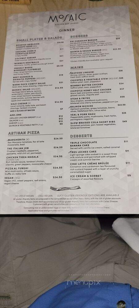 Bliss Restaurant & Bar - Mississauga, ON menu_pic