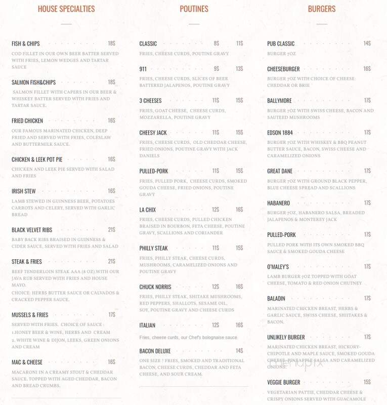 McCarold - Montreal, QC menu_pic