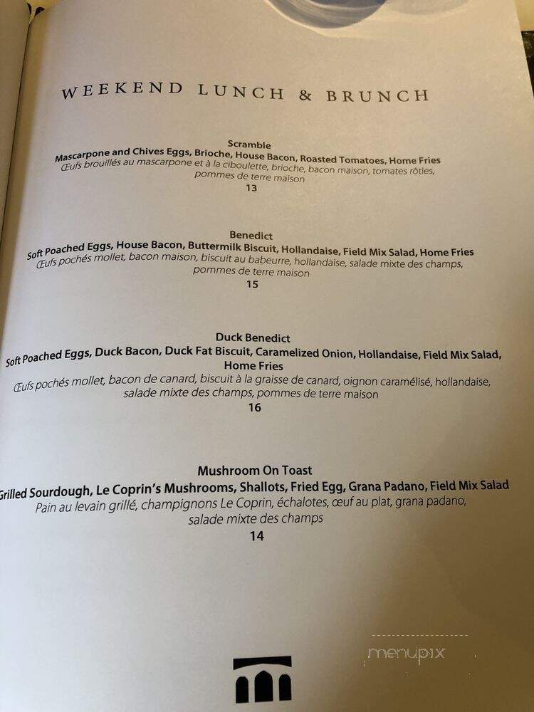 Courtyard Restaurant - Ottawa, ON menu_pic